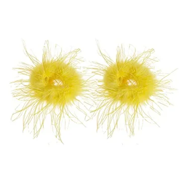 Luxurious LVCOMEFF Ostrich Feather Wrist Cuffs for Women