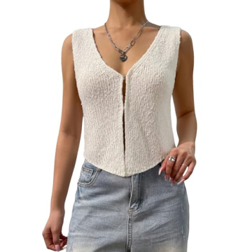 GORGLITTER Trendy Crochet Vest Top for Women 2023