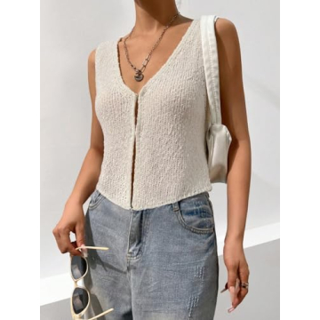 GORGLITTER Trendy Crochet Vest Top for Women 2023