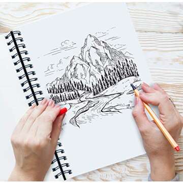 Artist’s Sketchbook Hardcover – 200GSM Very Thick Paper – Large, Spiral Sketch Book for Drawing and Mixed Media – Sketch Pad, Art Book - 8.25 x 11.4, 40 Sheets / 80 Pages