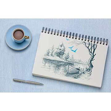 Artist’s Sketchbook Hardcover – 200GSM Very Thick Paper – Large, Spiral Sketch Book for Drawing and Mixed Media – Sketch Pad, Art Book - 8.25 x 11.4, 40 Sheets / 80 Pages