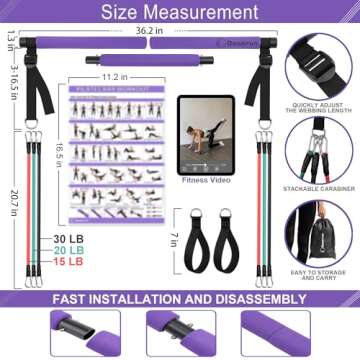 Portable Pilates Bar Kit for Home Workouts - Goocrun