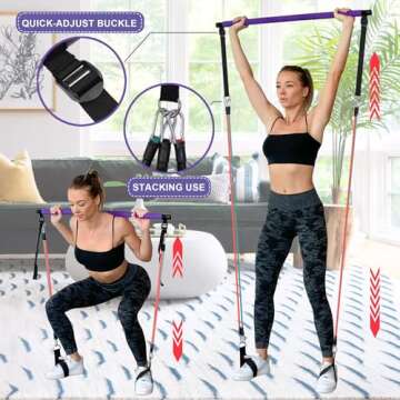 Portable Pilates Bar Kit for Home Workouts - Goocrun