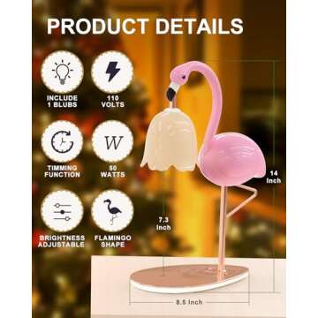 CODOGOY Fragrance Candle Warmer Lamp with Timer, Dimmable, Halogen, Polished, Pink, for Home Decor 6.69 x11 x15.35 in