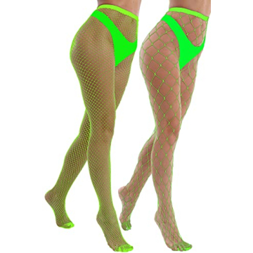 VEBZIN Mesh Green Fishnet Stockings - 2 Stylish Styles for Women