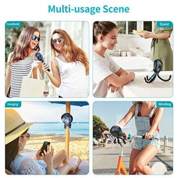 SMARTDEVIL Stroller Fan, 3000mAh Portable Clip on Stroller Fan for Baby, 3 Speed Battery Operated Personal Desk Fan with Flexible Tripod, Mini Handheld Fan for Car Seat, Treadmill, Camping (Black)