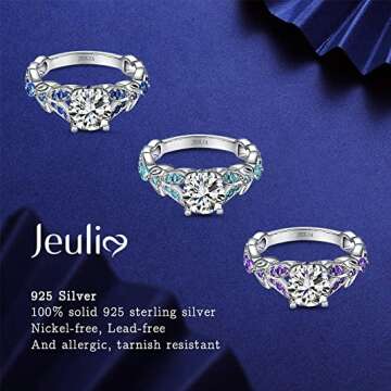 Personalized Sterling Silver Birthstone Ring