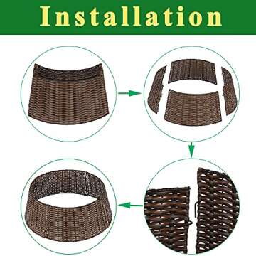 Handmade Rattan Wicker Christmas Tree Collar for Holiday Decor