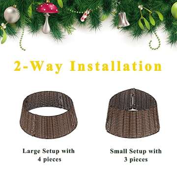 Handmade Rattan Wicker Christmas Tree Collar for Holiday Decor