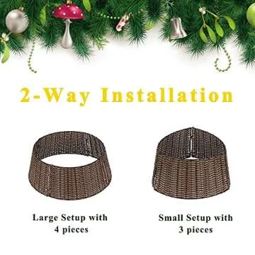 Handmade Rattan Wicker Christmas Tree Collar for Holiday Decor