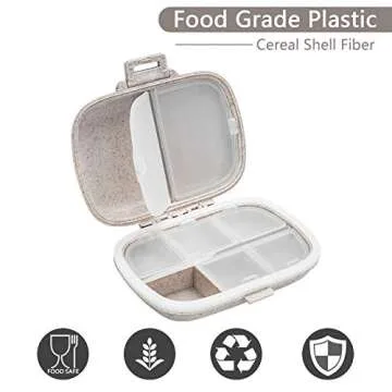 Kcmwsy Travel Pill Organizer - 8 Compartment Case