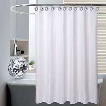 TOAOB Shower Curtain Hooks Rings Clear Diamond Crystal Decorative Shower Curtain Hooks for Bathroom Rust Resistant Stainless Steel Shower Rings Set of 12 Hooks Decorative Curtains Rods and Liners