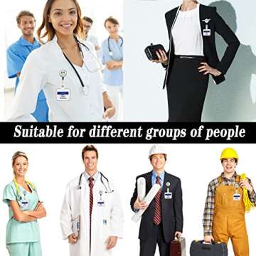 bestchoice000 Smiley Retractable Badge Holders, Bling Smiley Badge Reels With Alligator Clip Cute Name Id Card Badge Holder For Nurses, Doctors, Student, Office Worker, Office Employee (F-4)