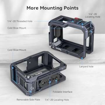 SMALLRIG Hero13 / Hero12 / Hero11 / Hero 10 / Hero 9 Black Cage for GoPro, Compatible with the Lens ...