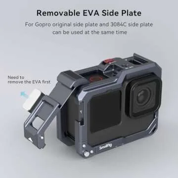 SMALLRIG Hero13 / Hero12 / Hero11 / Hero 10 / Hero 9 Black Cage for GoPro, Compatible with the Lens Filter Max Lens on Camera, with 2 Cold Shoe Mount for Microphone and Led Video Light - 3084C