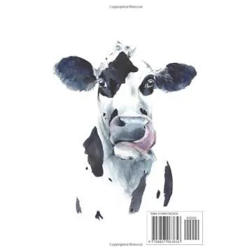 Black White Spotted Cow Farm Notebook Journal Blank Wide Ruled Pages Paper Composition Book Daily Pl...