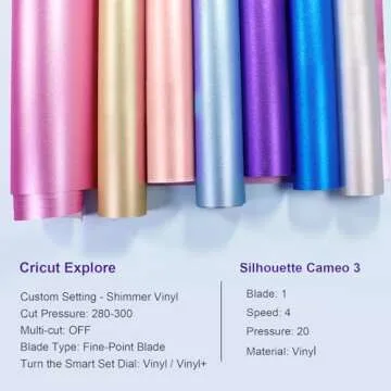 TECKWRAP Shimmer Vinyl Glitter Adhesive Sheets for Craft Cutter 12" x 12" 10 Sheets/Pack