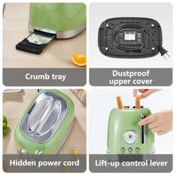 Vintage Wiltal Retro 2 Slice Toaster in Avocado Green