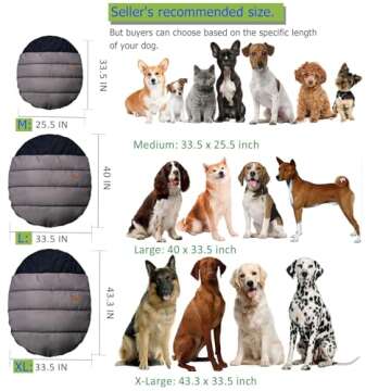 Soft Warm Dog Sleeping Bag, Large Portable Waterproof Camping Pet Bed, Packable Dog Bed for Camping,...