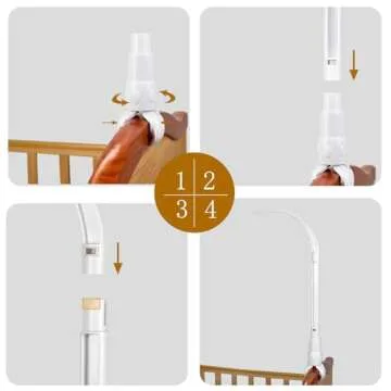 DIY 23 inches Crib Mobile arm Nursery Mobile arm Baby Mobile Hanger ,Adjusting The Claw Width of Mobile Hanger ,Mobile arm for Crib