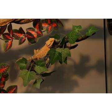 AQUA KT Reptile Corner Branch Terrarium Plant Decoration with Suction Cup for Amphibian Lizard Snake Climbing