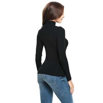 Nasperee Women Long Sleeve Mock Turtleneck Tank Tops Slim Fit Stretchy Layer Tee Shirts