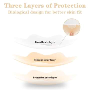 Nunibum 10 Pairs Nipple Covers for Women, Silicone Nipple Pasties Sticky Invisible, Reusable Waterproof Adhesive Breast Petals Beige