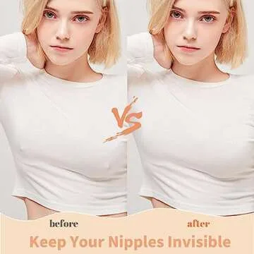 Nunibum 10 Pairs Nipple Covers for Women, Silicone Nipple Pasties Sticky Invisible, Reusable Waterproof Adhesive Breast Petals Beige