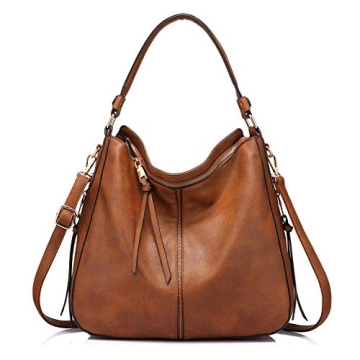 Stylish Large Designer Hobo Bag for Women - Faux Leather Bucket Purse