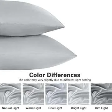 Satin Pillowcase for Hair and Skin, Set of 2 Silver Grey Silk Pillowcase Queen Satin Pillowcase with Envelope Closure(Silver Grey,20x30 inches)