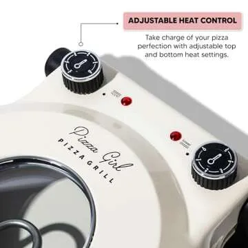 Crispy Crust Pizza Oven by PIZZA GIRL – Stylish Electric Pizza Oven Indoor Portable, 12 Inch Indoor Pizza Oven Countertop, Pizza Maker Heats up to 795˚F for Stone Baked Pizza at Home (Vintage Vanilla)