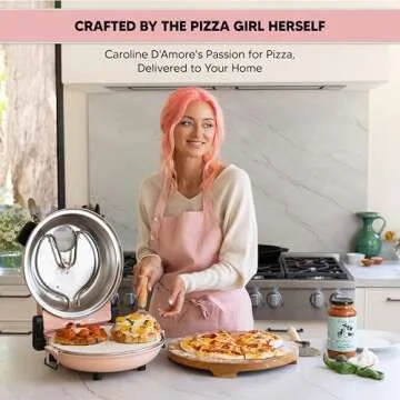 Crispy Crust Pizza Oven by PIZZA GIRL – Stylish Electric Pizza Oven Indoor Portable, 12 Inch Indoor Pizza Oven Countertop, Pizza Maker Heats up to 795˚F for Stone Baked Pizza at Home (Vintage Vanilla)