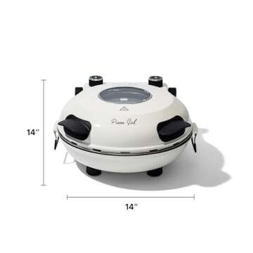 Crispy Crust Pizza Oven by PIZZA GIRL – Stylish Electric Pizza Oven Indoor Portable, 12 Inch Indoor Pizza Oven Countertop, Pizza Maker Heats up to 795˚F for Stone Baked Pizza at Home (Vintage Vanilla)