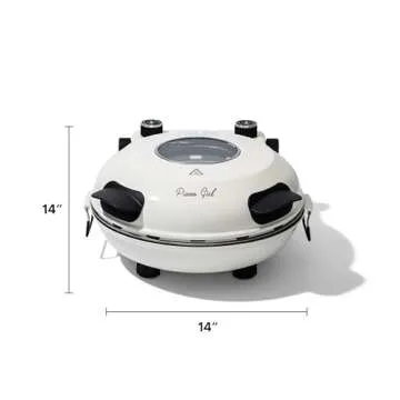 Crispy Crust Pizza Oven by PIZZA GIRL – Stylish Electric Pizza Oven Indoor Portable, 12 Inch Indoor Pizza Oven Countertop, Pizza Maker Heats up to 795˚F for Stone Baked Pizza at Home (Vintage Vanilla)