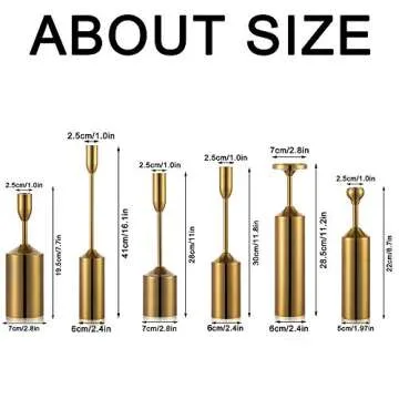 Sziqiqi Tall Candlestick Holders for Taper Candles Decorative Candle Holder Set of 6, Gold Finish for Wedding Candle Centerpiece Party Recption Tabletop Decor Luxury Home Decor