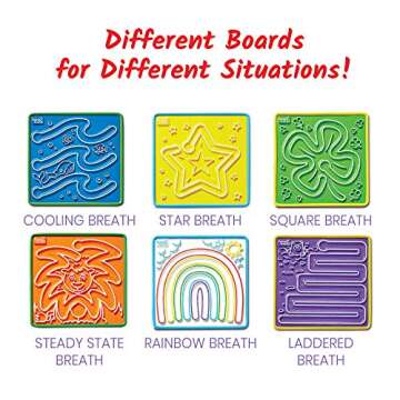 hand2mind Mindful Maze Boards, Learn Breathing Patterns, Mindfulness for Kids Anxiety Relief, Tactil...