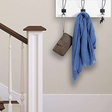 LLPJS Farmhouse Rustic Style Coat Hooks, Coat Rack Towel Hanger for Coats and Hats or Bags Clothes Hanging, Entryway Board Wall Mounted Hooks (12 Pack)