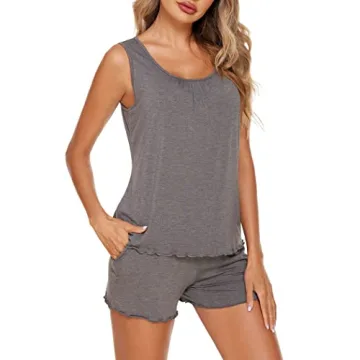 Ekouaer Sleeveless Cotton Pajamas for Wine Nights