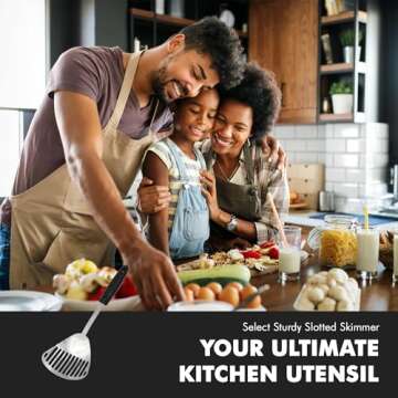 Chef Craft Select Slotted Sturdy Skimmer, 13 inch, Stainless Steel