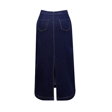 Stylish Women's Midi Jean Skirt - Long Denim for All Occasions