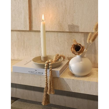 DN DECONATION Gray Ceramic Candle Holder for Home Decor