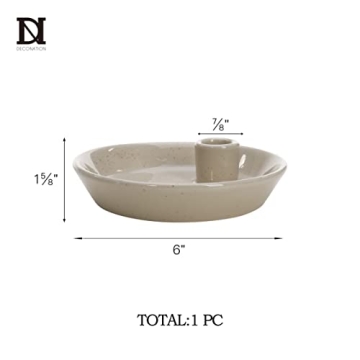 DN DECONATION Gray Ceramic Candle Holder for Home Decor