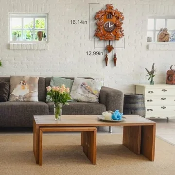 Kendal Handcrafted Wood Cuckoo Clock with Adjustable Sound