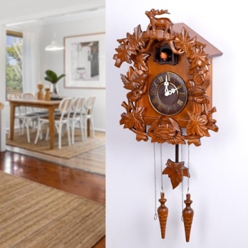 Kendal Handcrafted Wood Cuckoo Clock with Adjustable Sound