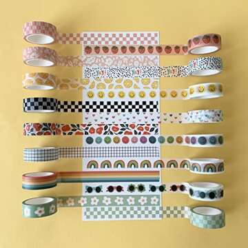 ZYNSHE Washi Tape Set of 16 Rolls of 15 mm Wide Cute Decorative Washi Tape for Journaling, Scrapbook...