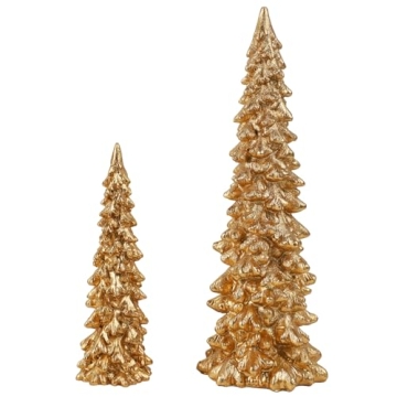Juegoal Christmas Golden Tree Table Decorations Set of 2