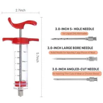 Turkey Injector Syringe - 3 Needles for Perfect Marinades