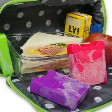 WORLD-BIO Ice Packs for Lunch Box Kids, Reusable Small Ice Packs for Kids Insulated Lunch Bag, Bento...