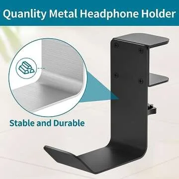 tiebutie Clamp-On Under Desk Headphone Holder for All