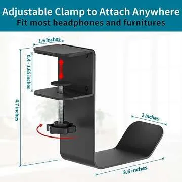 tiebutie Clamp-On Under Desk Headphone Holder for All